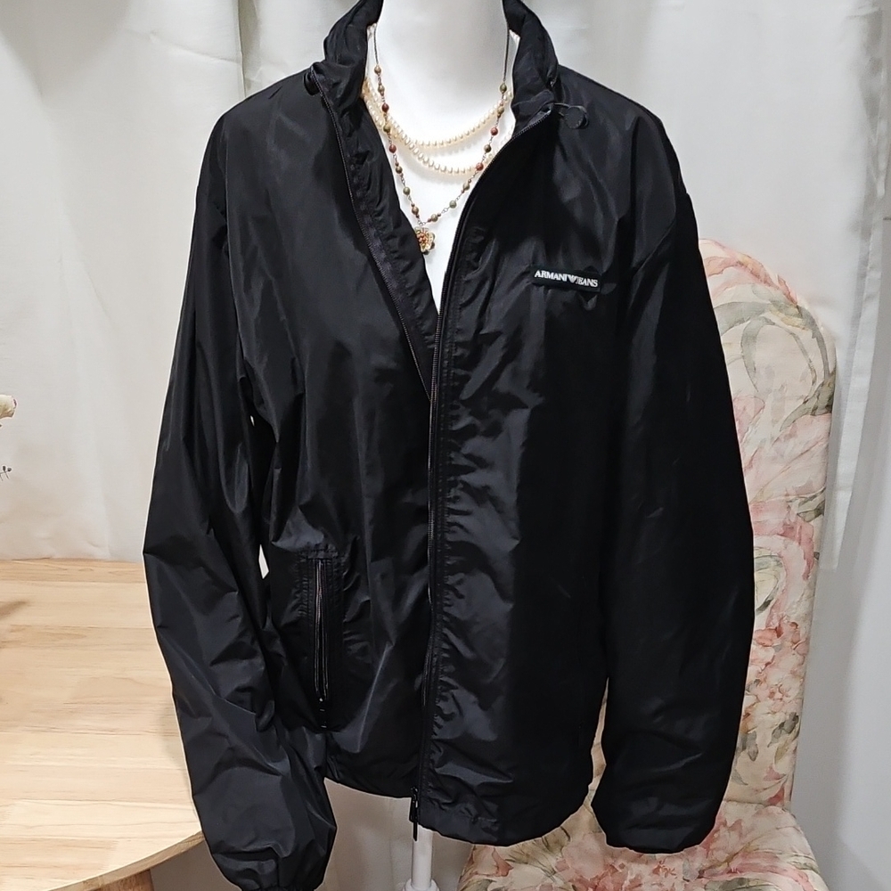 Men Armani Exchange Black Windbreaker Jacket